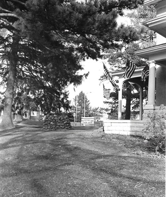 Conger House Museum, view from the west side with the cairn