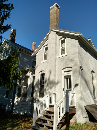 Back steps of the Conger House in 2021.