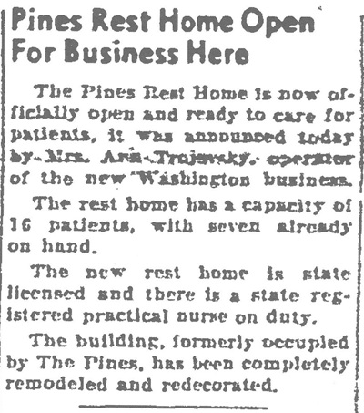 Open for Business - Washington Evening Journal, September 25, 1952