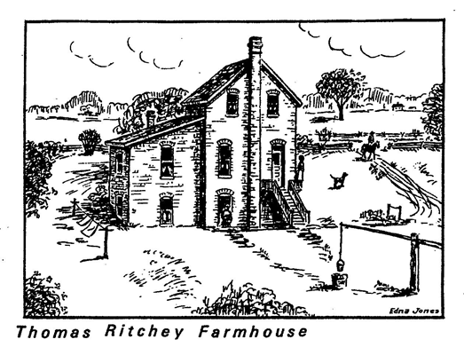 Sketch of the Thomas Ritchey House by Edna Jones